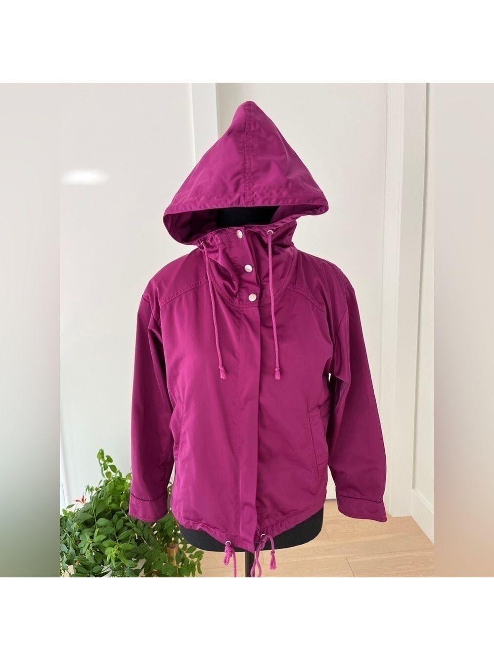 PHILOSOPHY Di Alberta Ferretti Jacket Satin Zip Front Hood Relaxed Fit Luxury